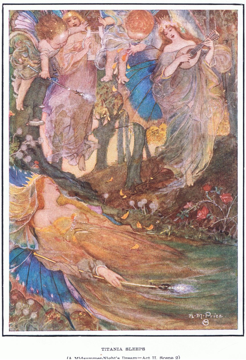 Titania sover (En skærsommernatsdrøm) af Norman Mills Price