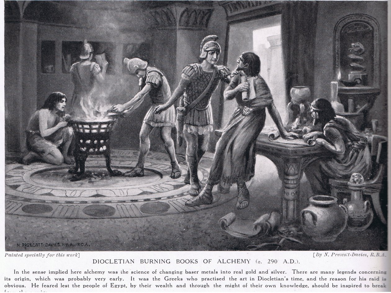 Diocletian brændende bøger om alkymi 290AD af Norman Prescott Davies