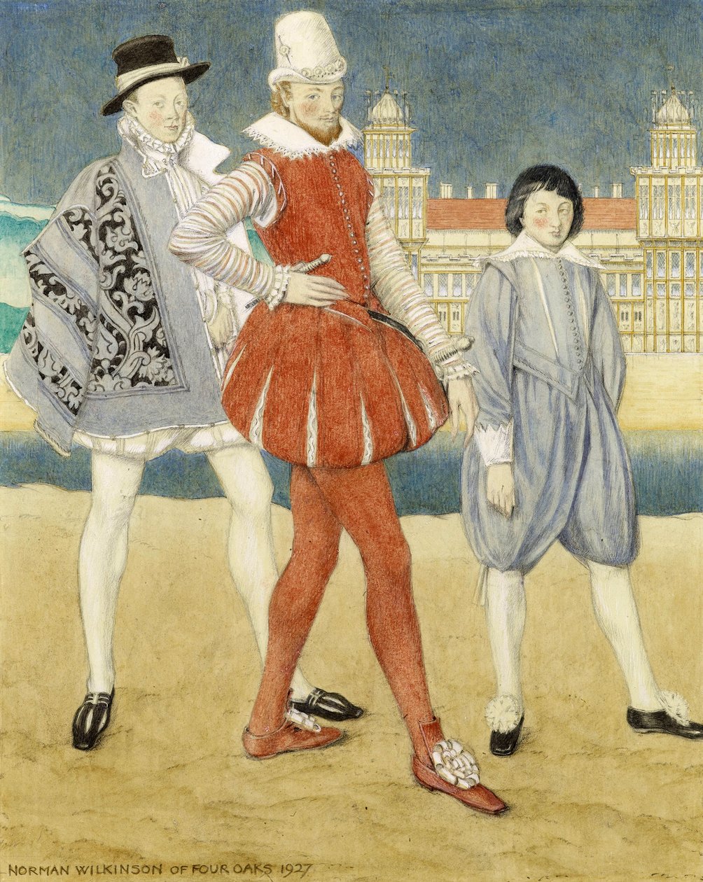 Mercutio og Benvolio - Romeo og Julie af Norman Wilkinson