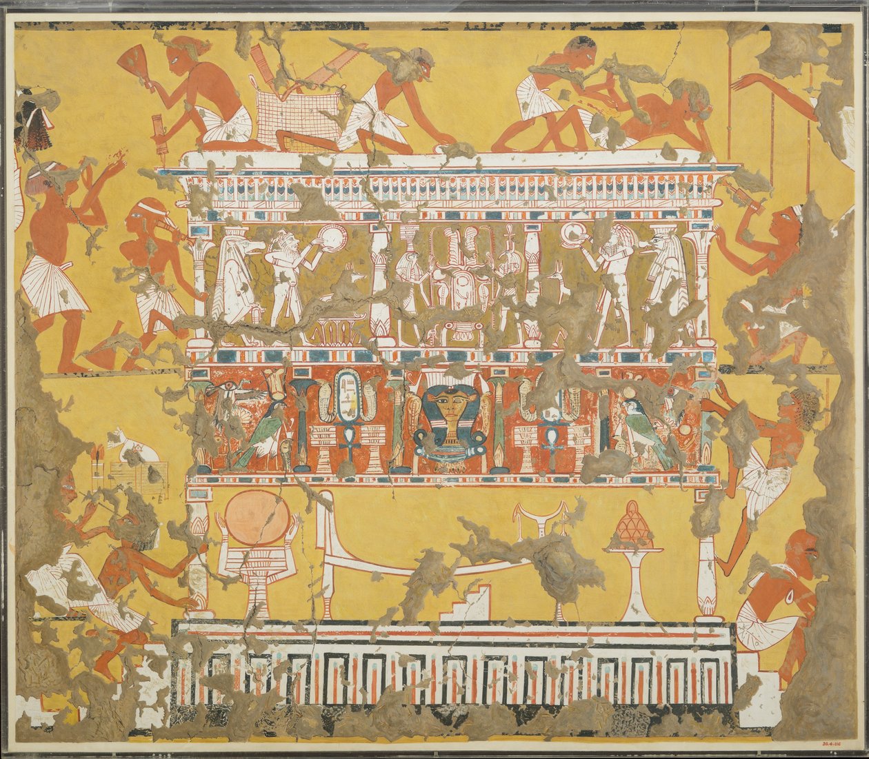 Opbygning af en katafalk, Ipuys grav, ca. 1279–1213 f.Kr. (tempera på papir) af Norman de Garis Davies