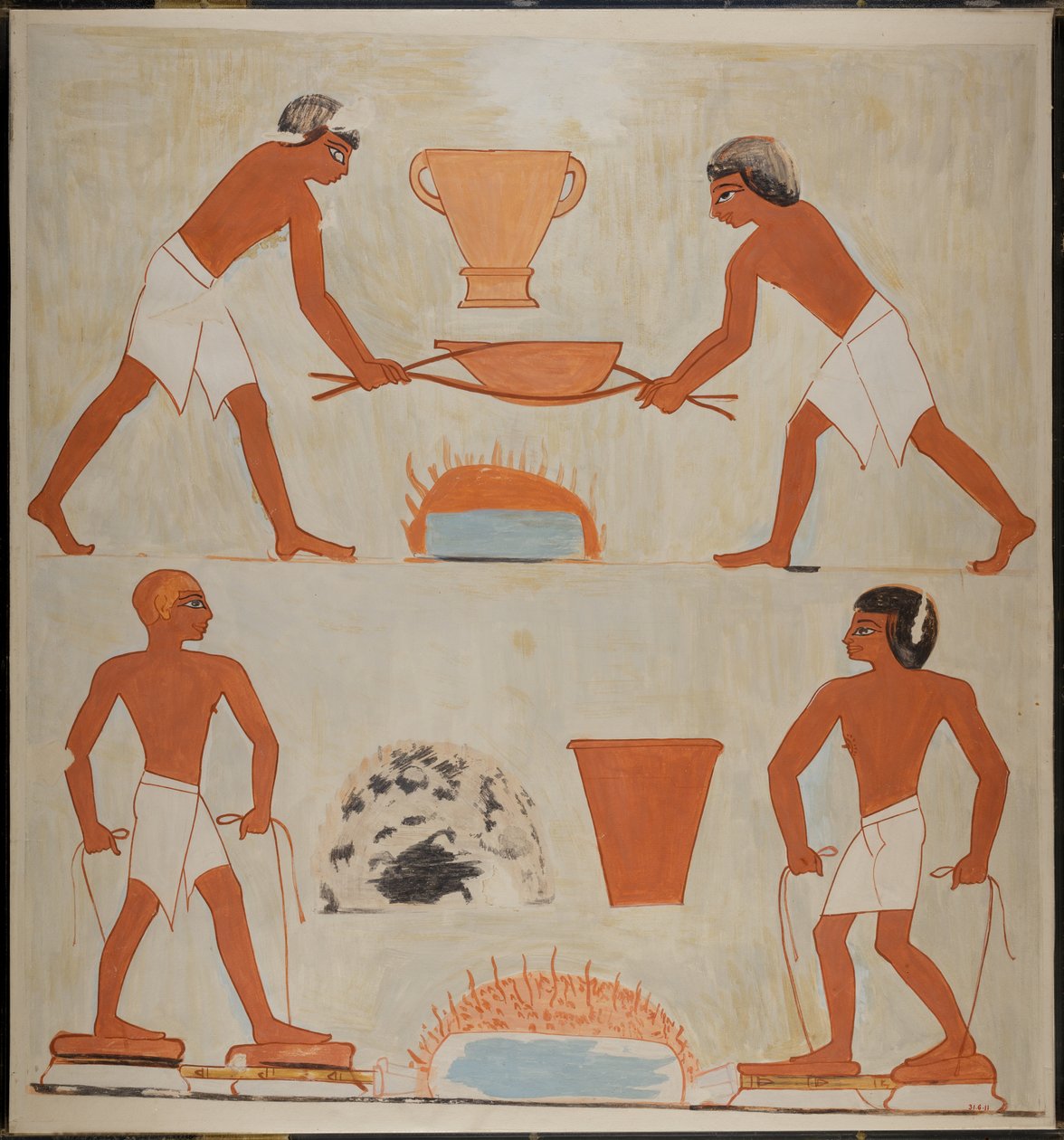 Scene med metalarbejdere, Rekhmires grav af Norman de Garis Davies
