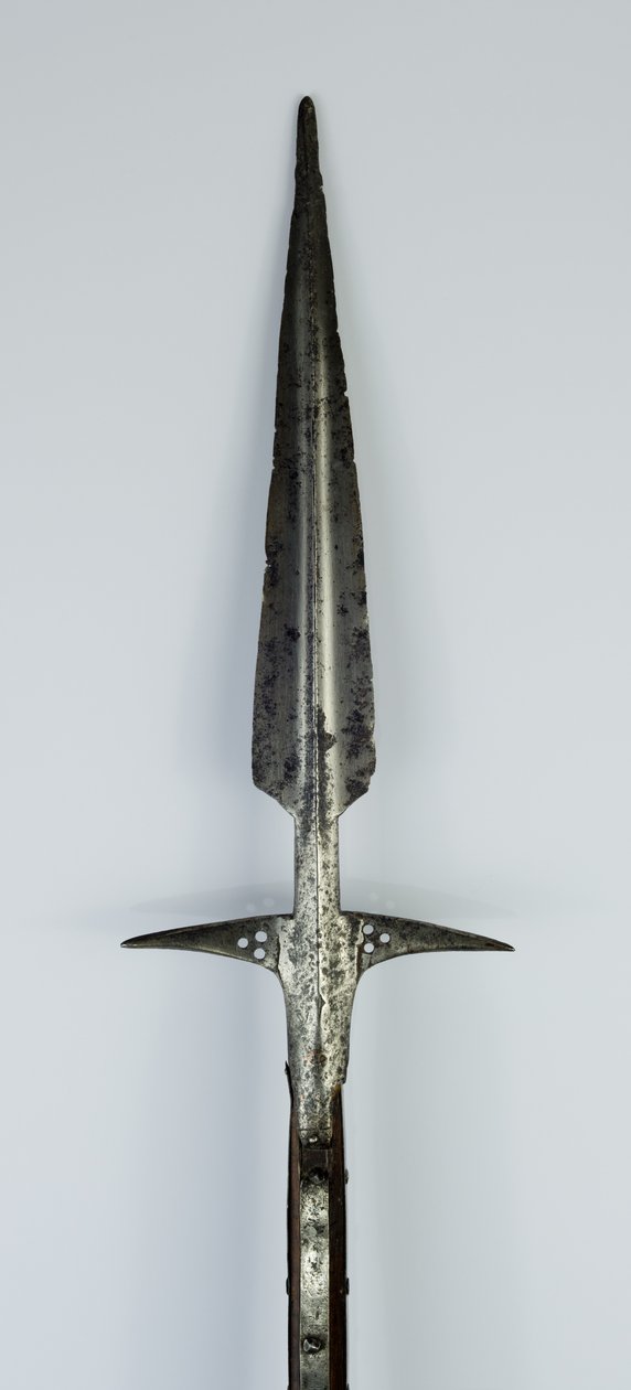 Lugged Spear, midten af det 15.-begyndelsen af det 16. århundrede (stål med kobberindlæg og moderne restaureringer) af Northern Italian School