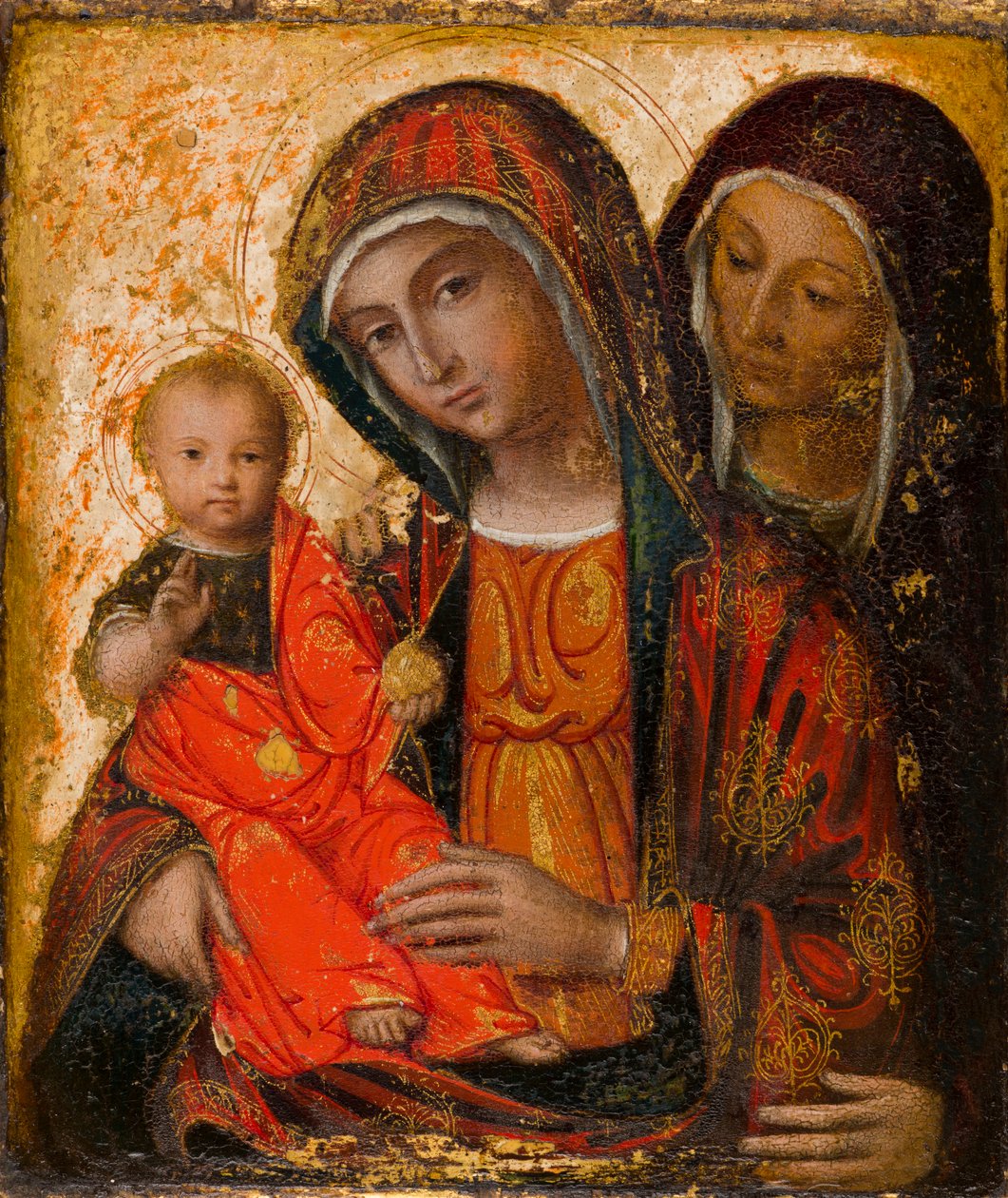 Jomfru Maria, Kristus og Sankt Anne, ca. 1500-1600 (olie og panel) af Northern Italian School