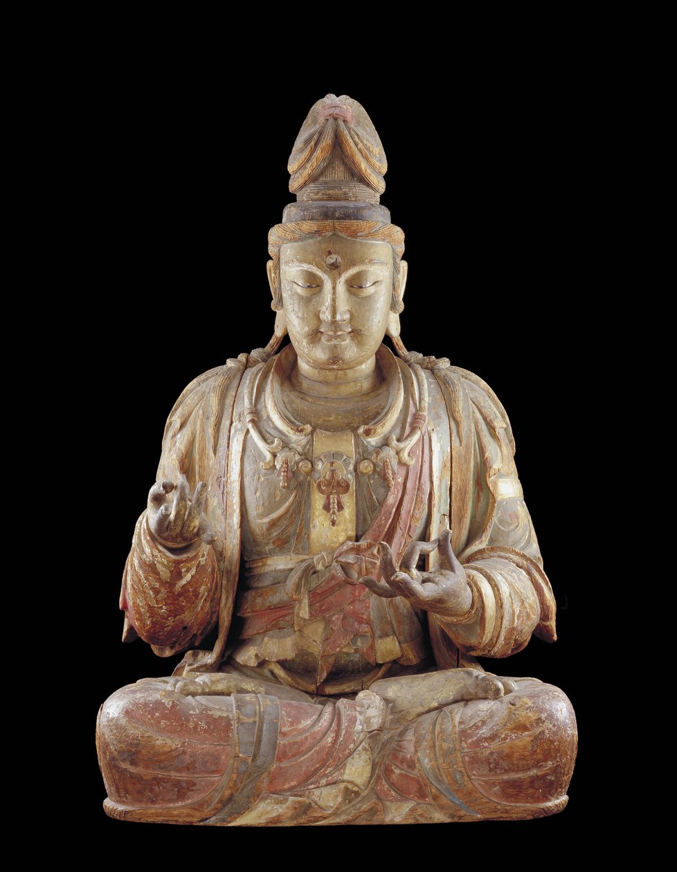 Bodhisattva Guanyin (træ, gesso, mineralpigmenter og guld) af Northern Song Dynasty Chinese School