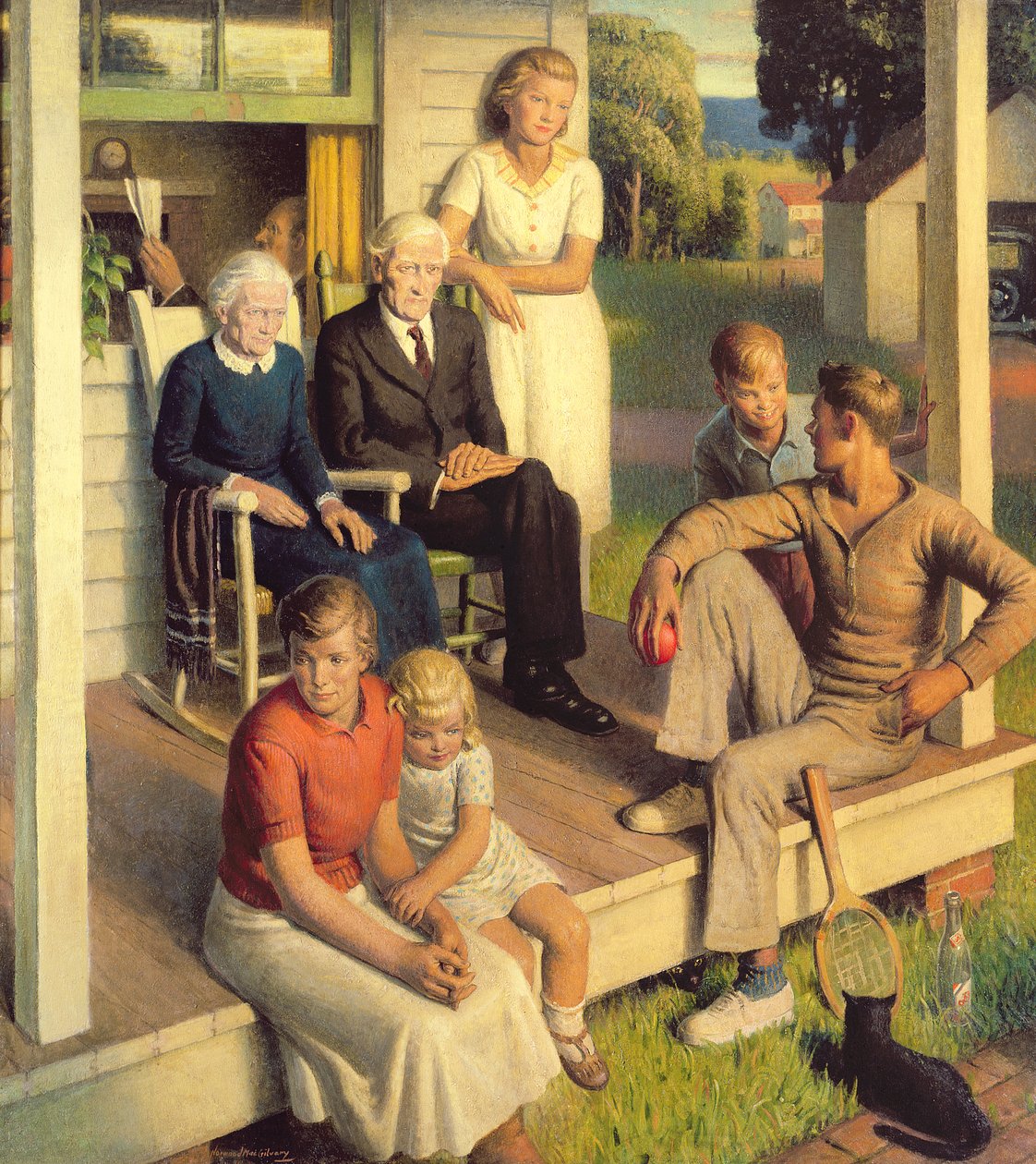 No More Chores, Family on Vacation, ca. 1935 (olie på lærred) af Norwood MacGilvary