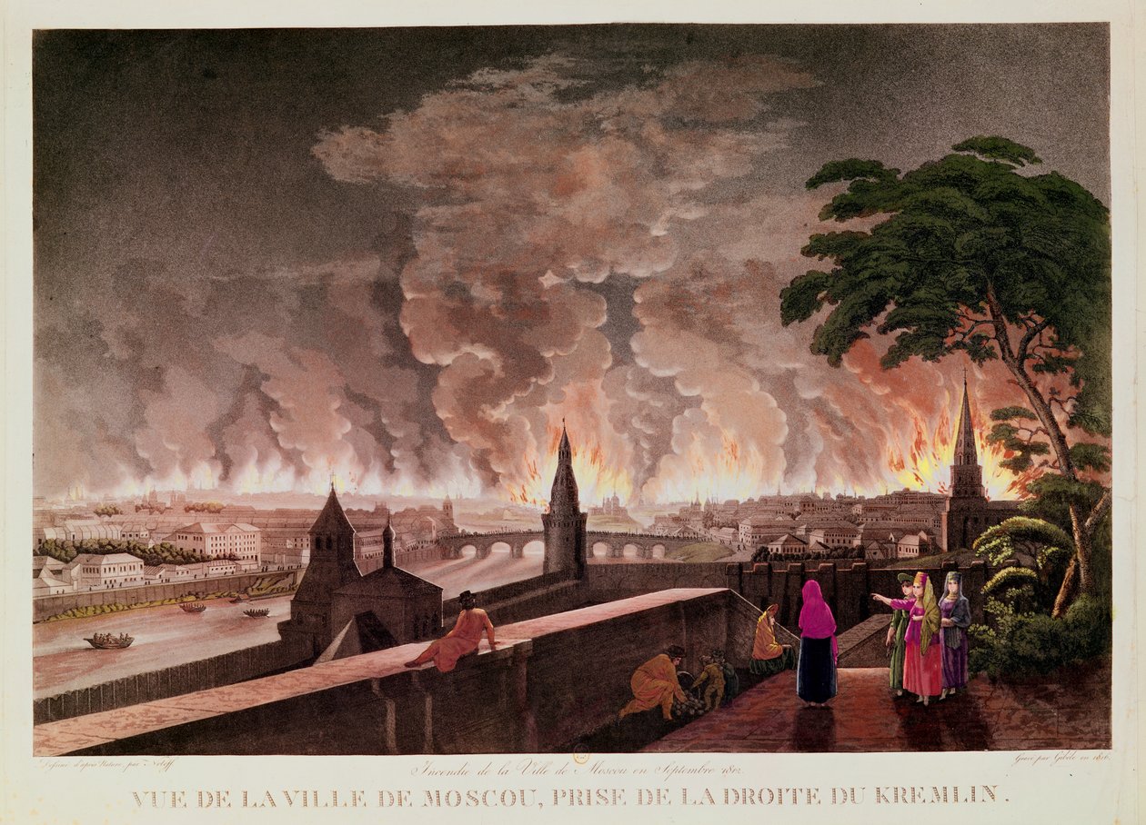 Brand i Moskva, september 1812. graveret af Gibele, 1816 af Notoff