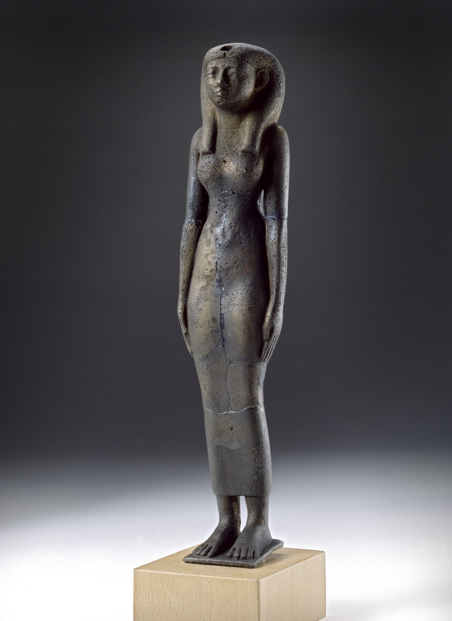 Figur af gudinden Isis, Napatan-perioden, ca. 900-300 f.Kr. (hulstøbt bronze, træbund) af Nubian