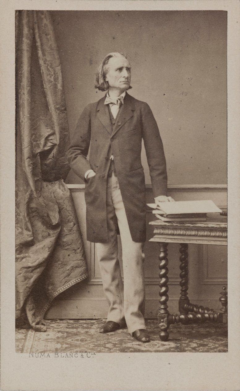 Portræt af komponisten Franz Liszt 1811-1886, ca. 1870. af Numa Blanc