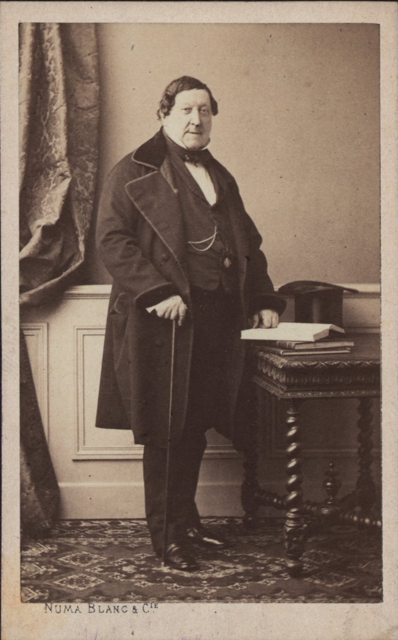 Portræt af komponisten Gioachino Antonio Rossini 1792-1868, før 1868. af Numa Blanc