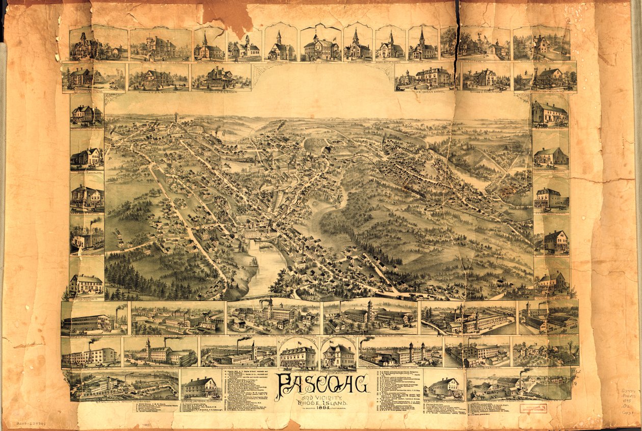 Fugleperspektiv. Relief vist billedmæssigt. Indeholder indeks til interessepunkter og 45 kol. syg. af bygninger. Tilgængelig også via Library of Congress-webstedet som et rasterbillede. Ufuldkommen kopi: Plettet, mørklagt, skørt, revet, krøllet, monteret p af O.H. Bailey and Co.