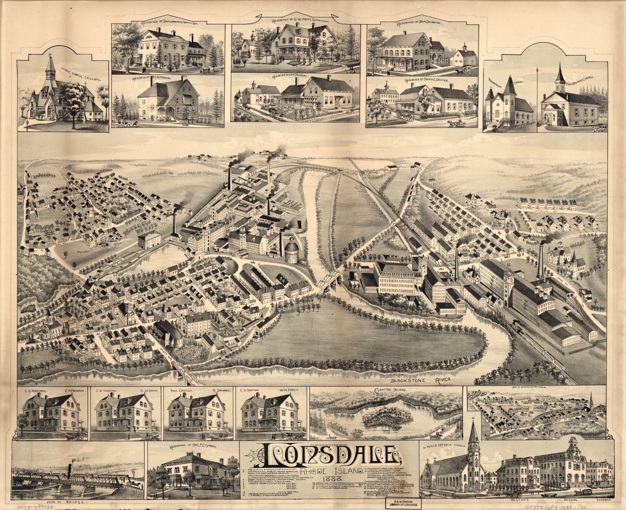 Lonsdale, Rhode Island, 1888. af O.H. Bailey and Co.