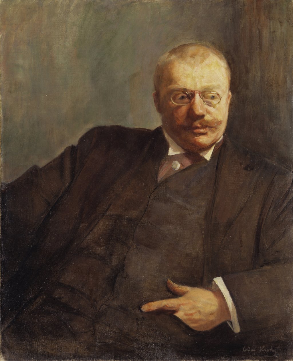 Gunnar Heiberg, ecrivain, journalist et auteur dramatique norvegien - Portræt af digteren Gunnar Heiberg (1857-1929), af Krohg, Oda (1860-1935). Olie på lærred af Oda Krohg