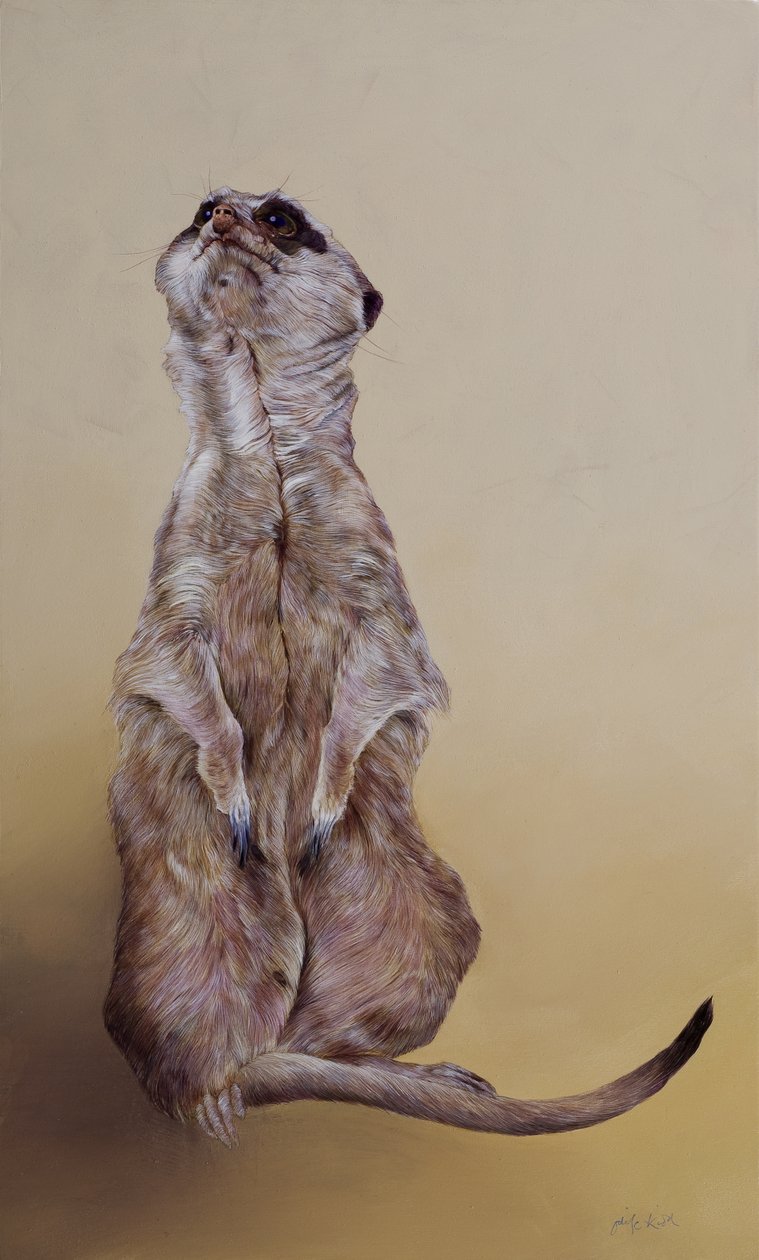 Meerkat 3, 2010 (akryl på træ) af Odile Kidd