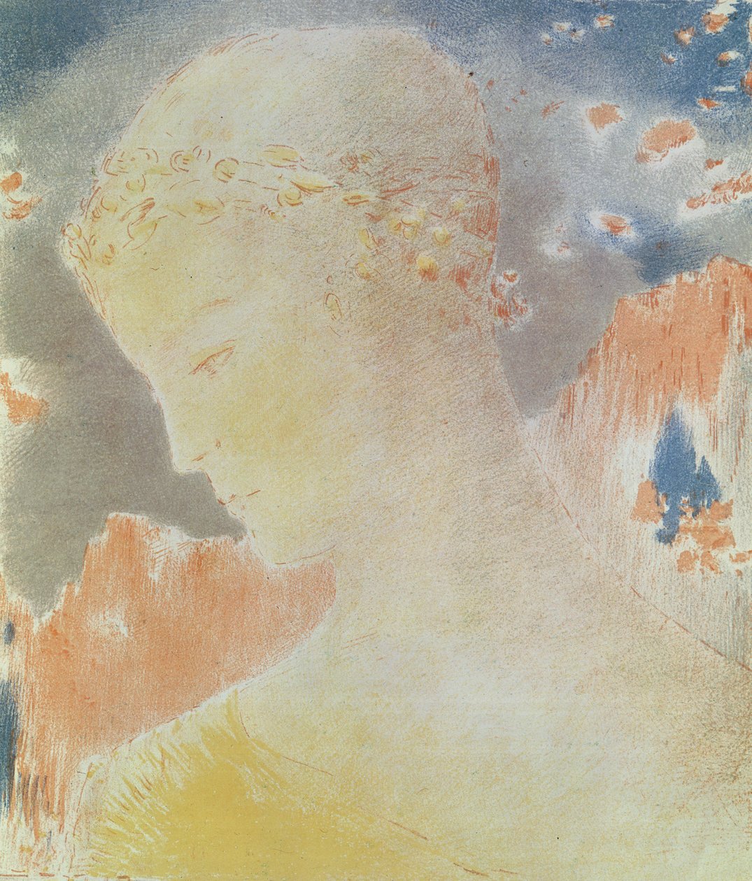 Béatrice, 1897 (litografi på papir) af Odilon Redon