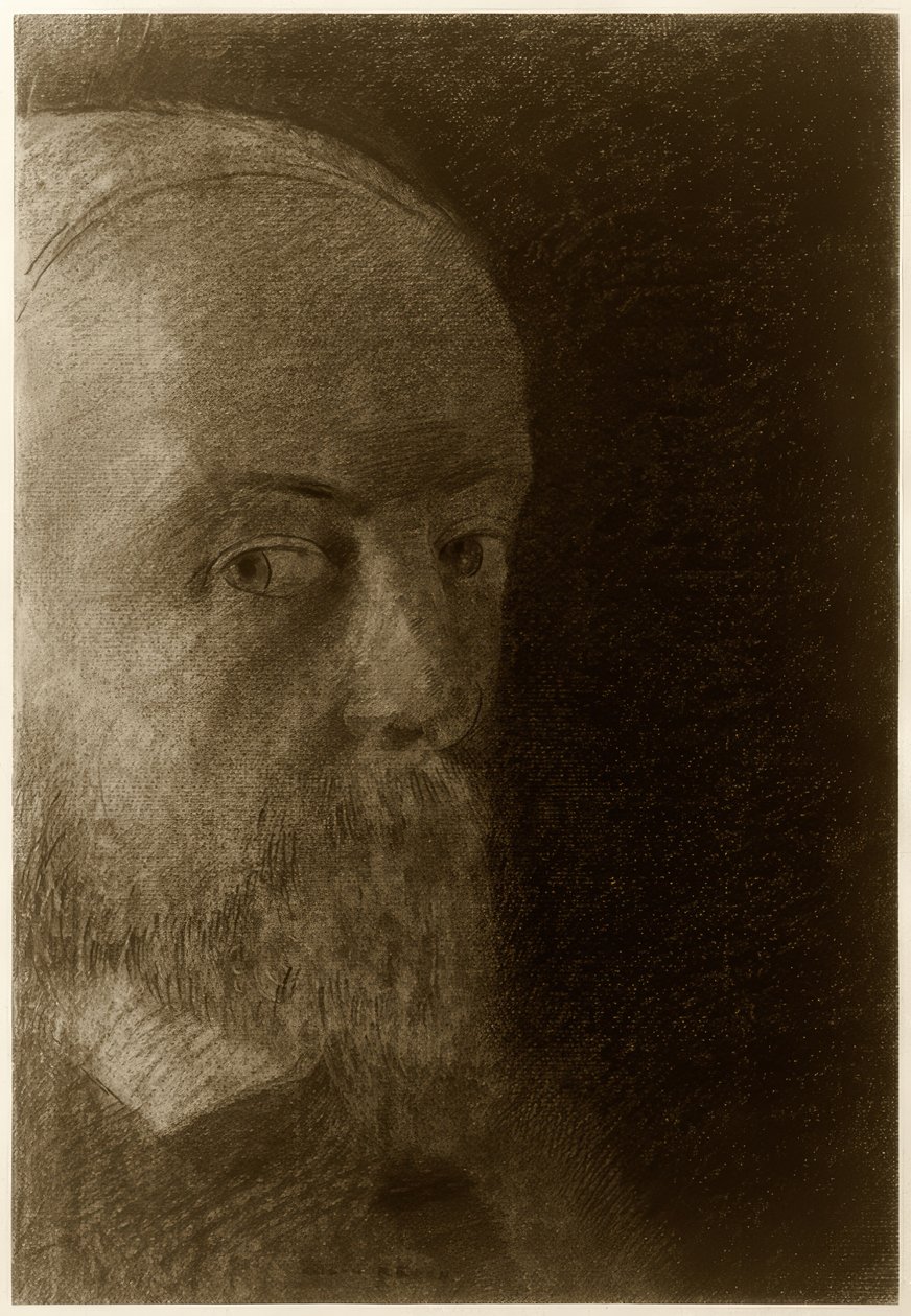 Hoved / selvportræt af Odilon Redon