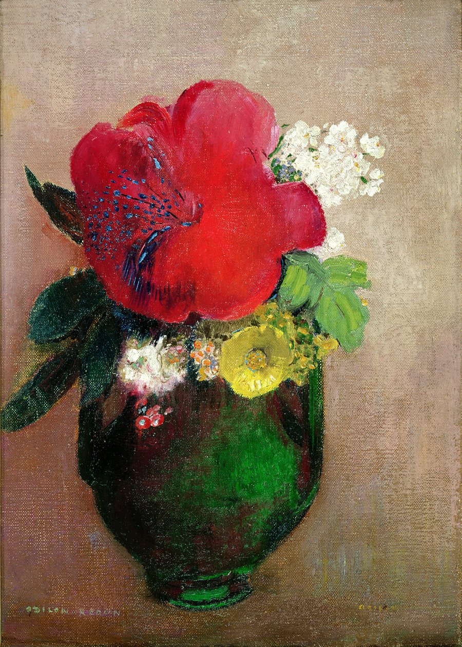 Den røde valmue af Odilon Redon