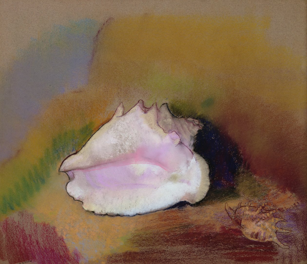 The Shell, 1912 (pastel på papir) af Odilon Redon