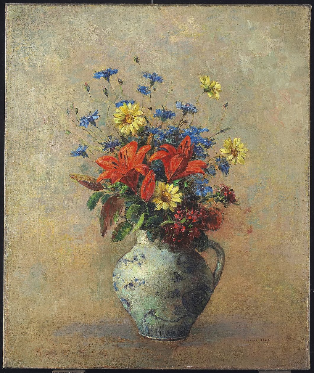 Vase med blomster, ca. 1915 af Odilon Redon