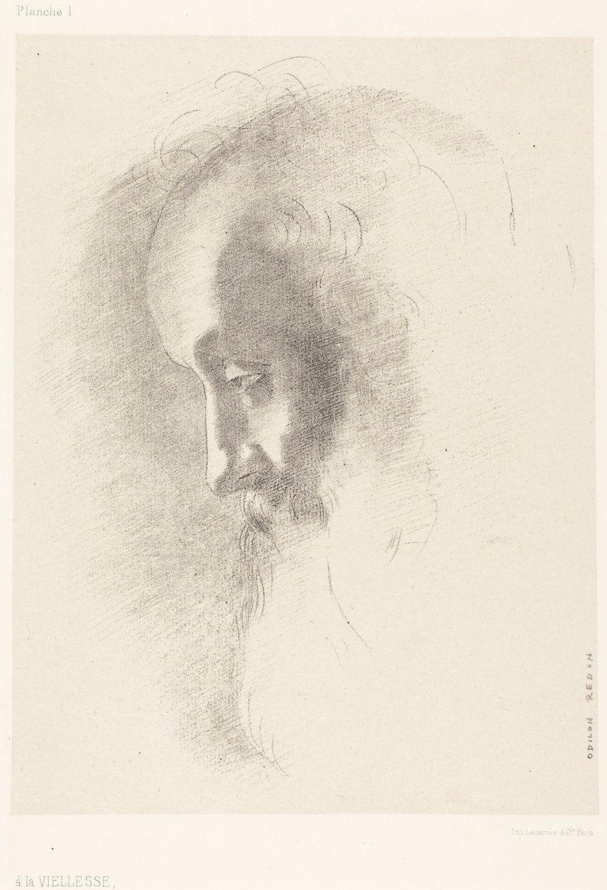 A La Vieillesse (Til alderdommen) af Odilon Redon