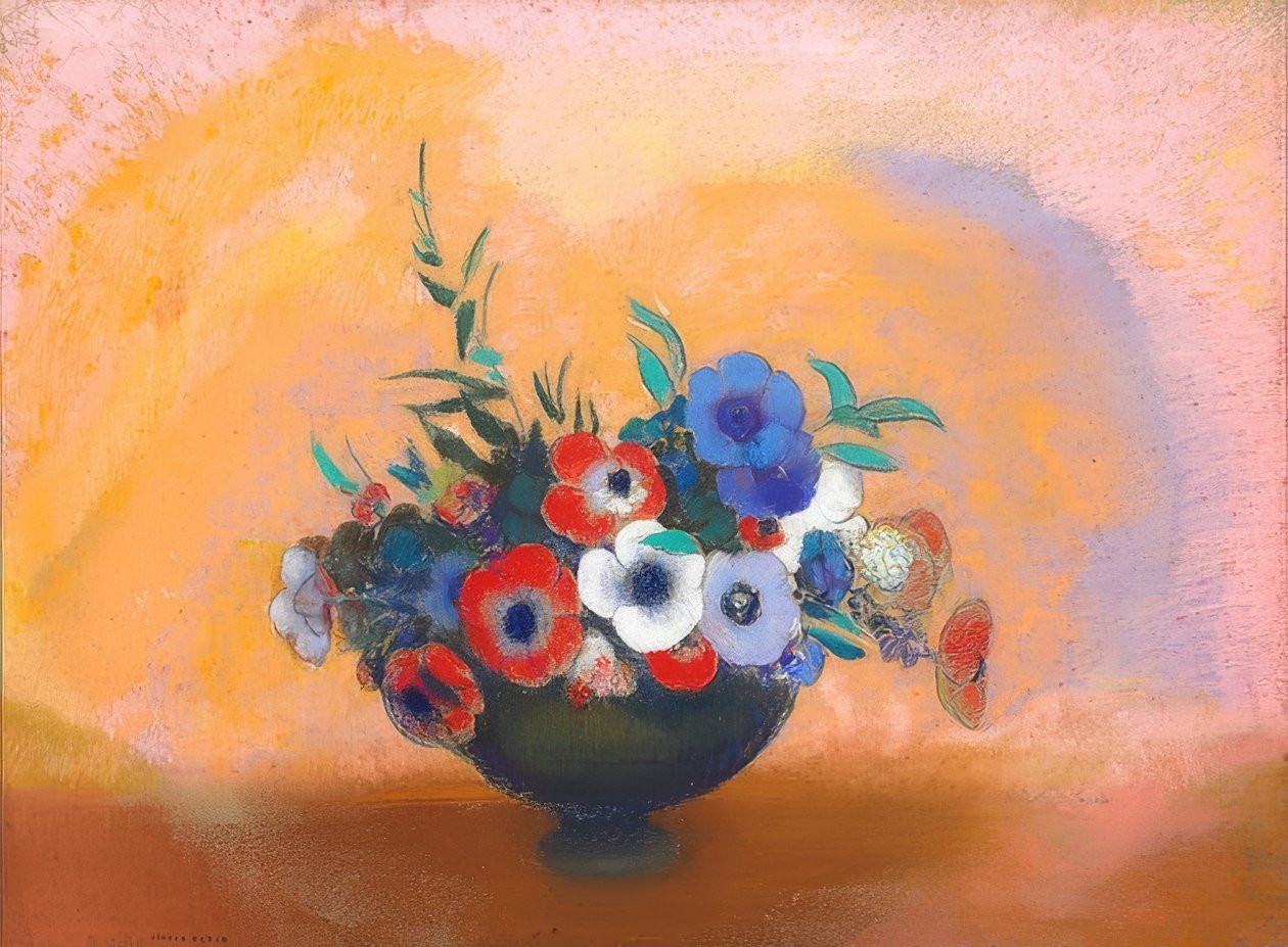 Anemonen (Anemonerne). Um 1912 af Odilon Redon