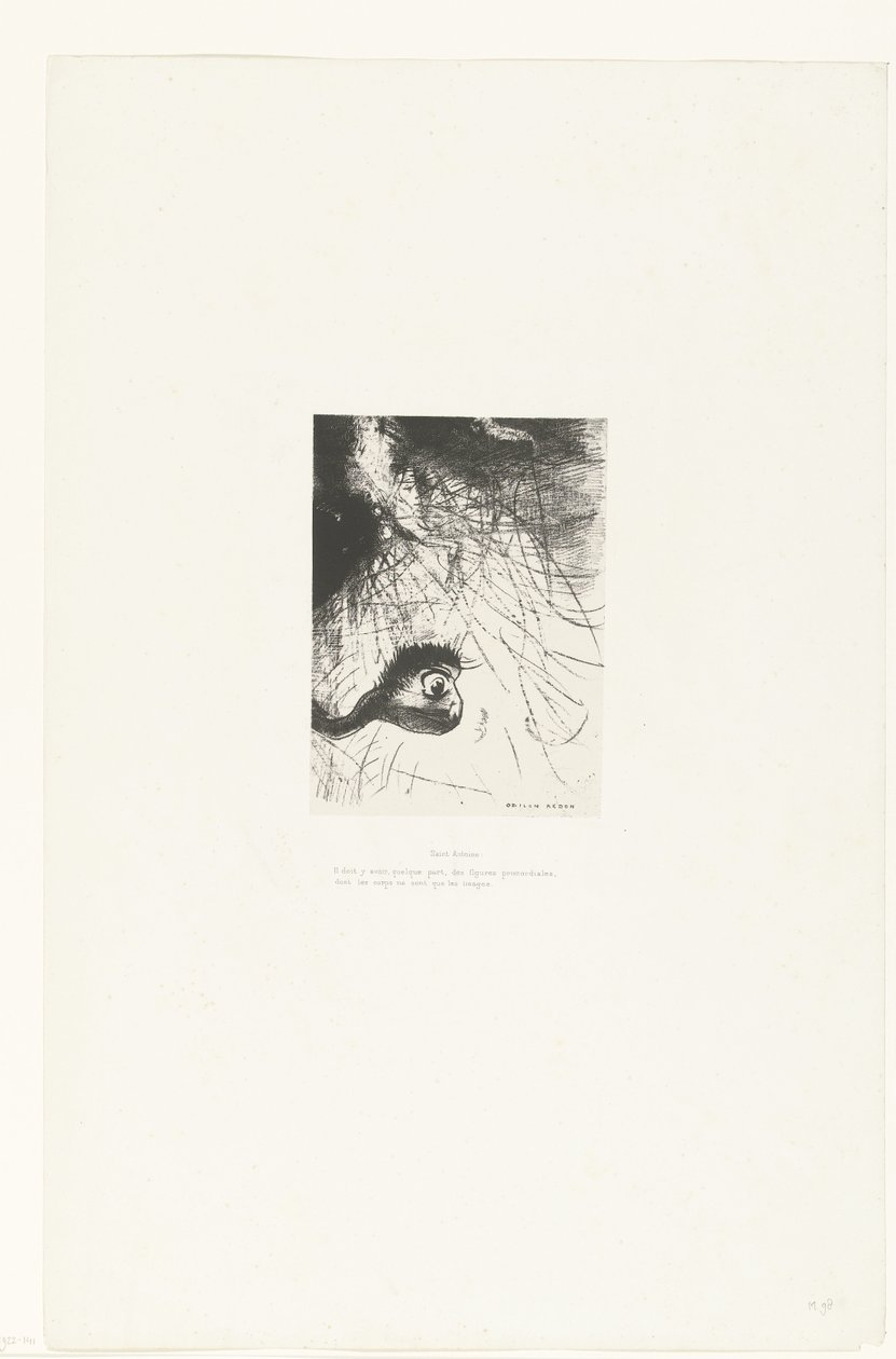 Antonius: Et eller andet sted må der eksistere arketyper, hvis kroppe kun er spejlinger Sainte Antoine: Il doit y avoir, quelque part, des figures primordiales, dont les corps ne sont que les images Tentation de Saint-Antoine (2) (serietitel) Anmodning fra af Odilon Redon
