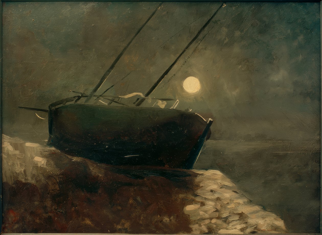 Månebelyst båd af Odilon Redon