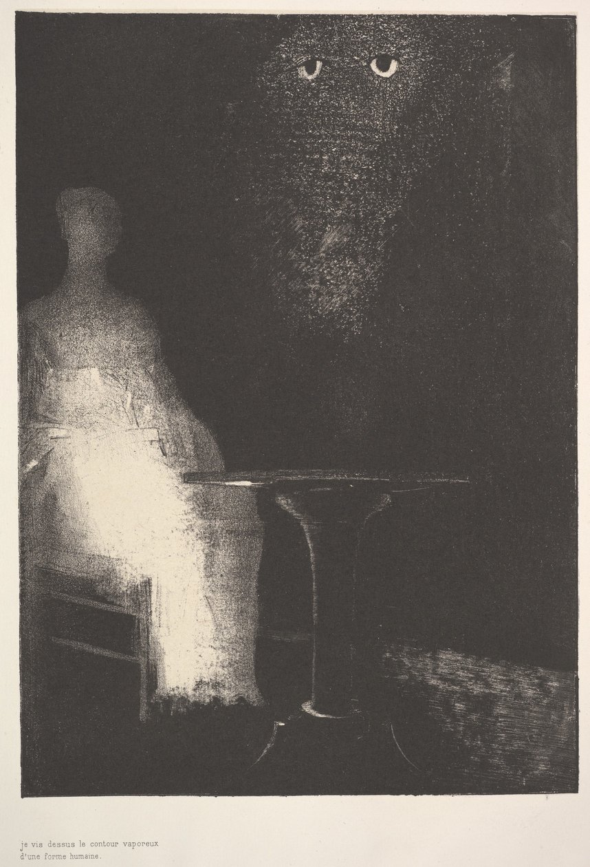 Nedenfor så jeg de dampformede konturer af en menneskelig form, 1896. af Odilon Redon