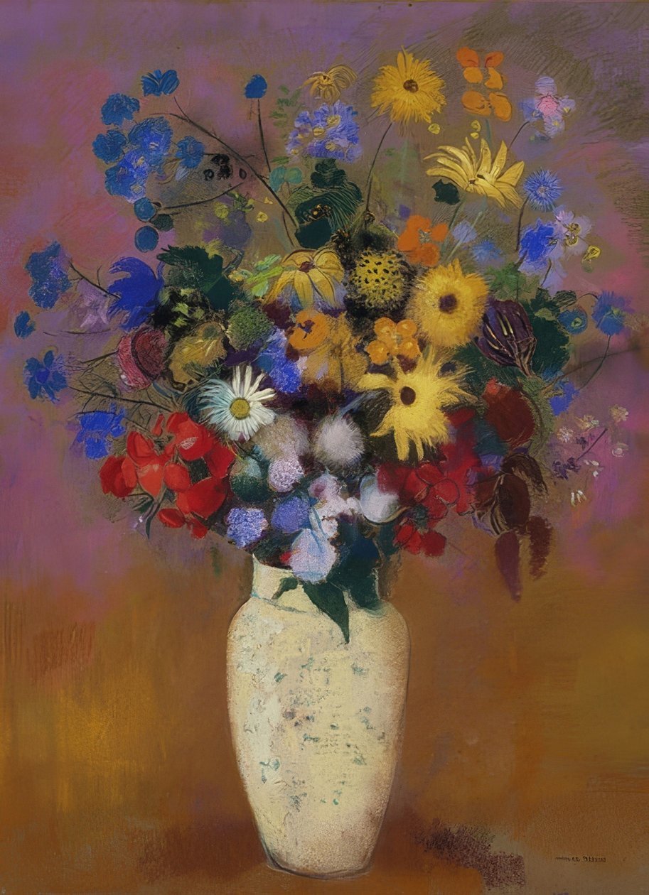Blomster i en vase. Omkring 1912-14 af Odilon Redon