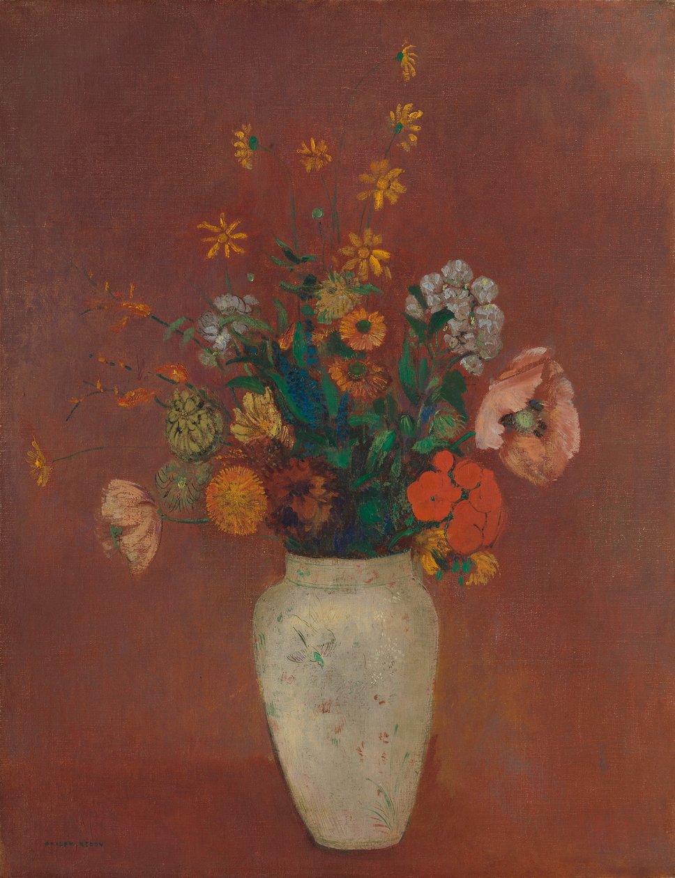 Buket i kinesisk vase, ca. 1912-14. af Odilon Redon