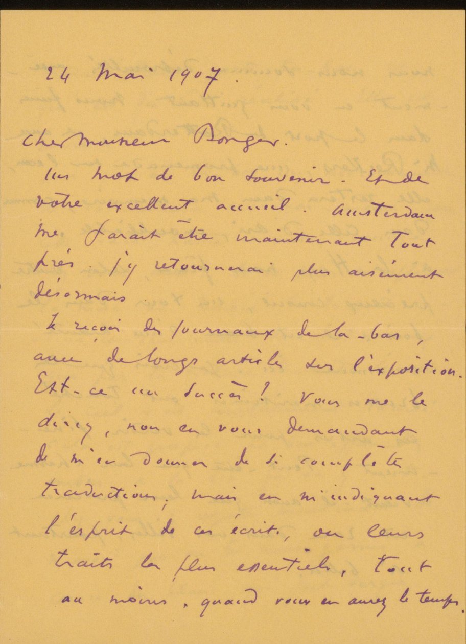 Brief an Andries Bonger af Odilon Redon