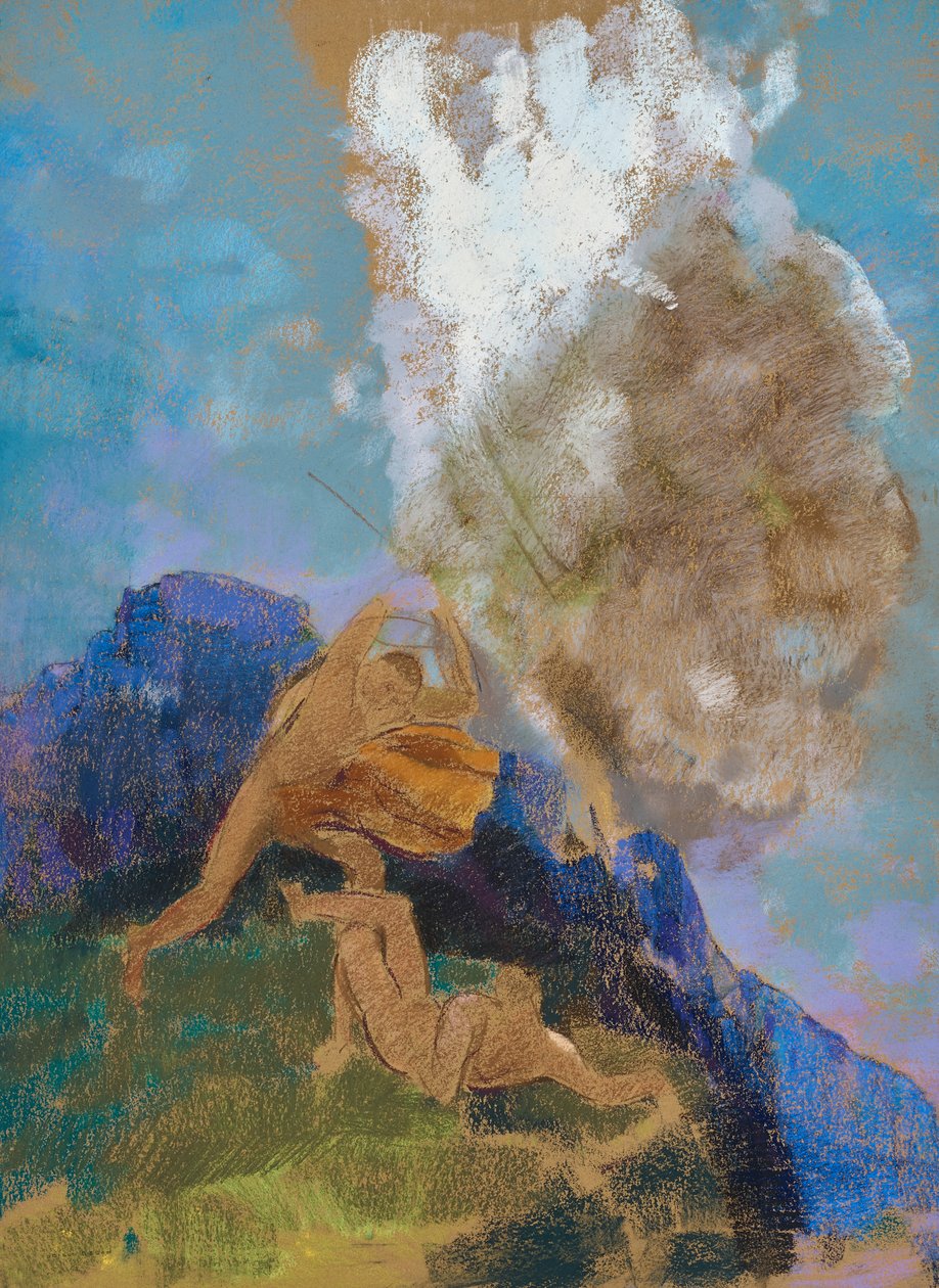 Kain og Abel, ca. 1890 (pastel på tonet papir) af Odilon Redon