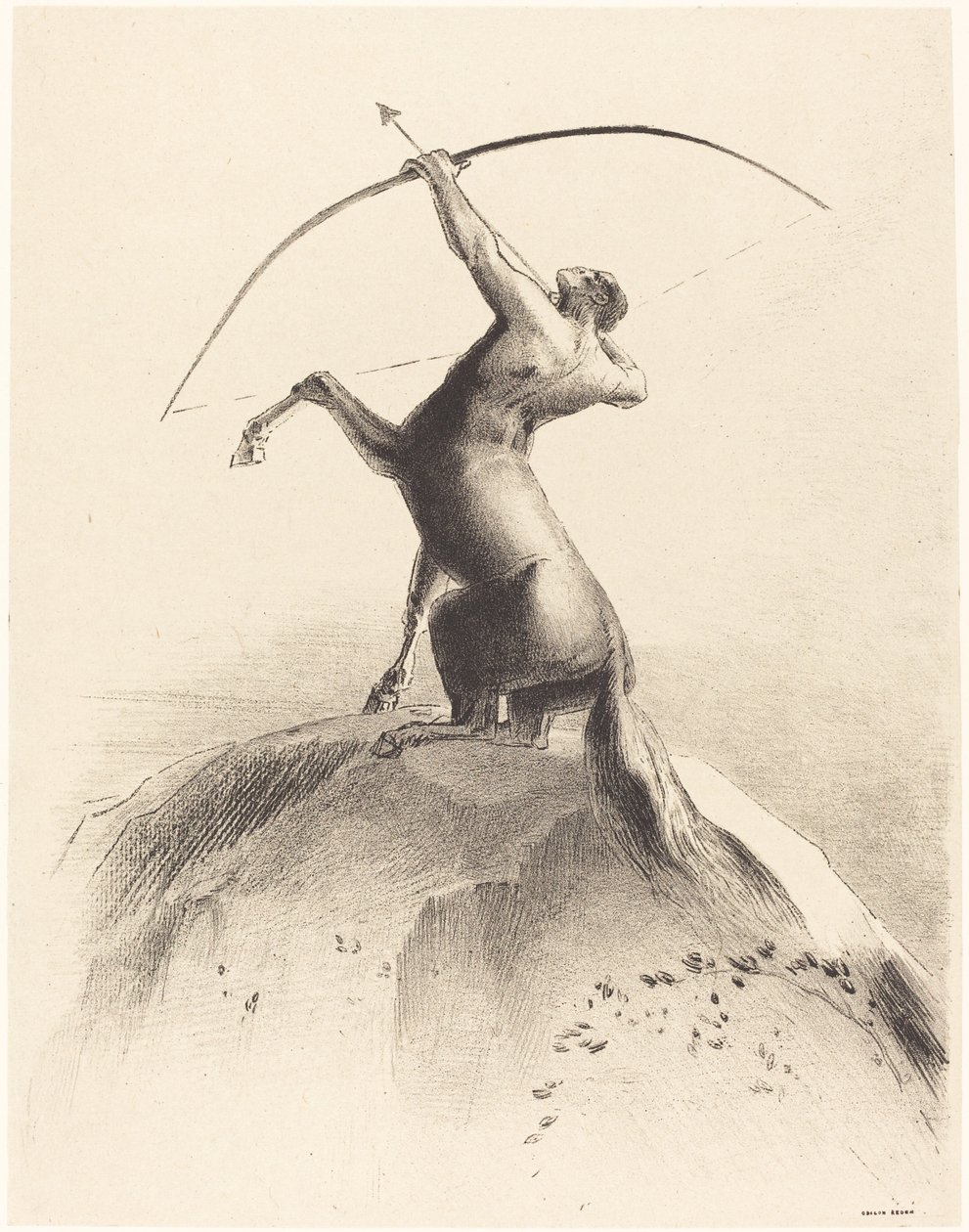 Kentaur sigter mod skyerne af Odilon Redon