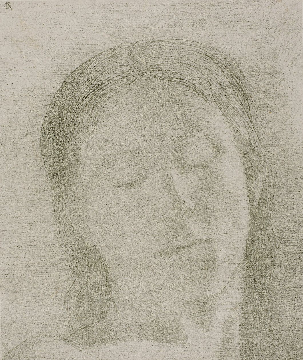 Lukkede øjne, 1890 af Odilon Redon