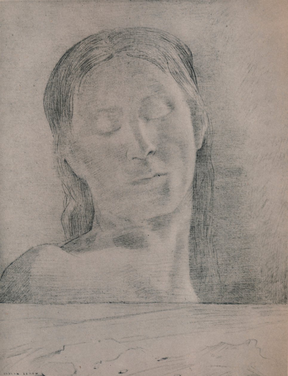 Lukkede øjne, ca. 1890, 1946 af Odilon Redon