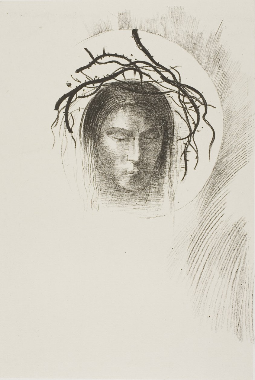 Dagen viser sig endelig,...og i selve solens skive skinner Jesu Kristi ansigt, plade 24 af 24 af Odilon Redon