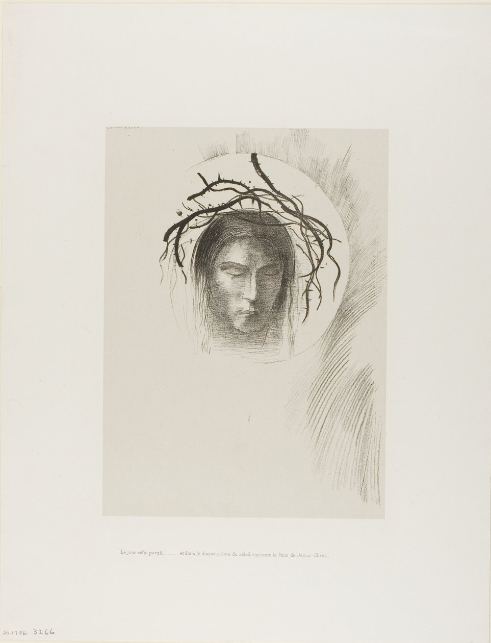 Dagen viser sig endelig,...og i selve solens skive skinner Jesu Kristi ansigt, plade 24 af 24 af Odilon Redon
