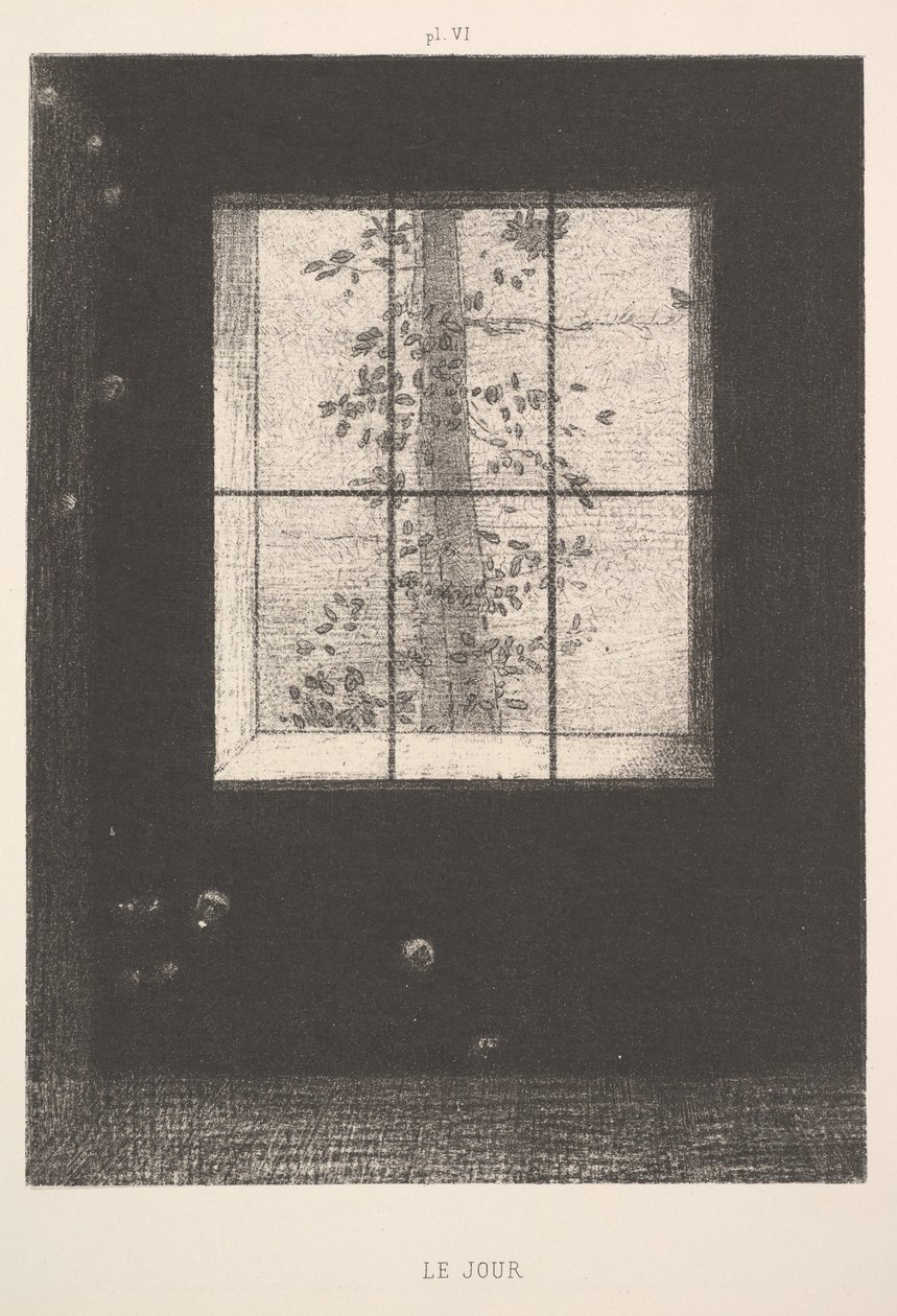 Day Le Jour, fra serien, Dreams Songes, tallerken VI, 1891. af Odilon Redon
