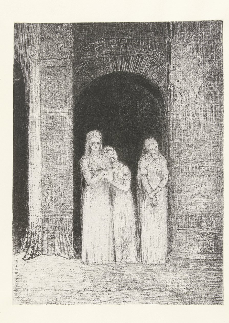 Præstinderne var på vagt Præstinderne ventede La Nuit (serietitel) The Night (serietitel) af Odilon Redon