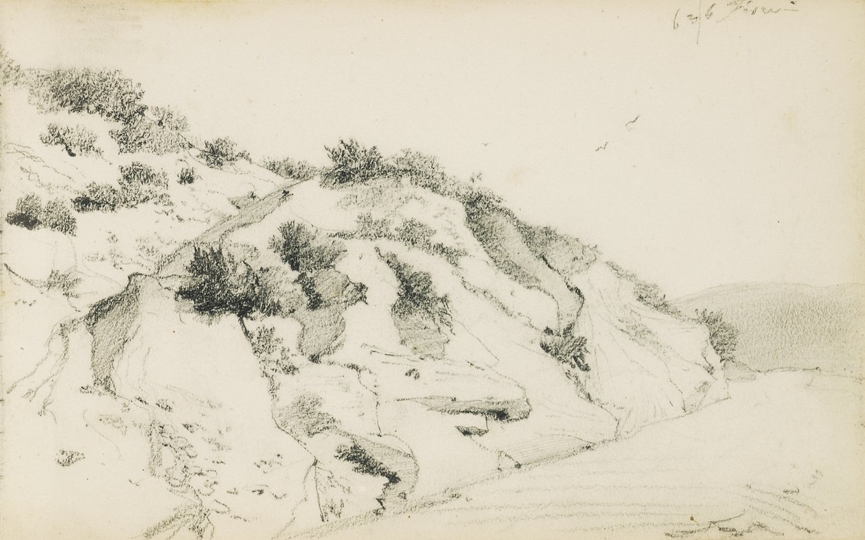 Tegning fra et album med titlen "Baskerlandet", 1862-63 af Odilon Redon