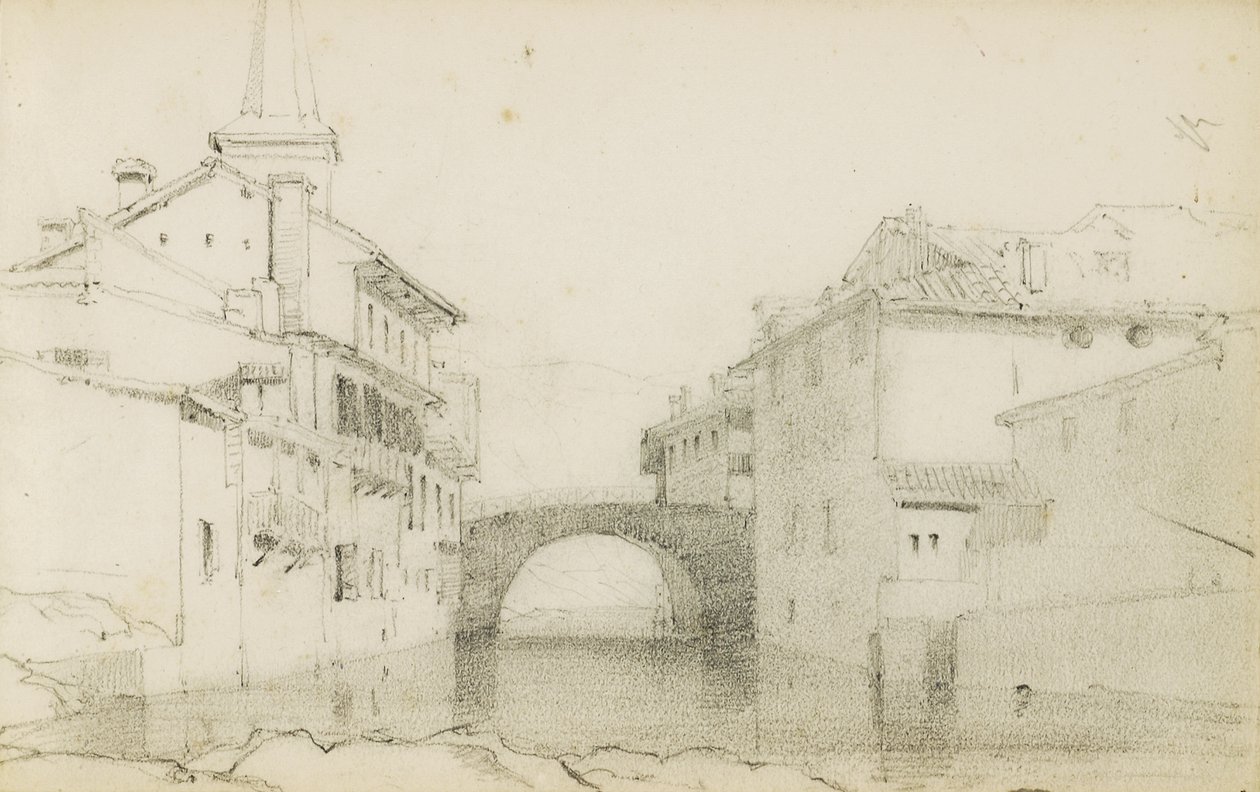 Tegning fra et album med titlen "Baskerlandet", 1862-63 af Odilon Redon