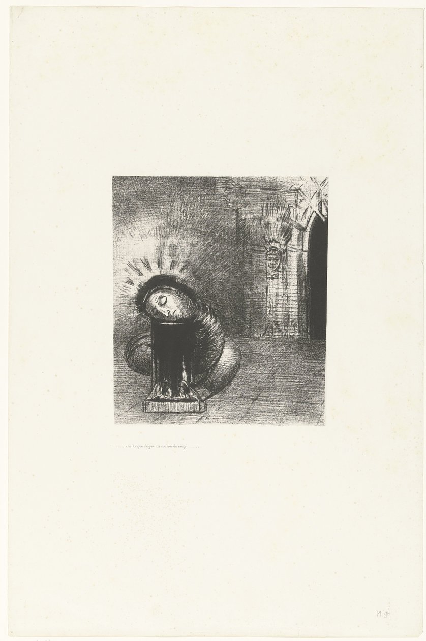 En lang pop farven af ​​blod ...une longue chrysalide couleur de sang... Tentation de Saint-Antoine (2) (serietitel) Temptation of Saint Anthony (serietitel) af Odilon Redon