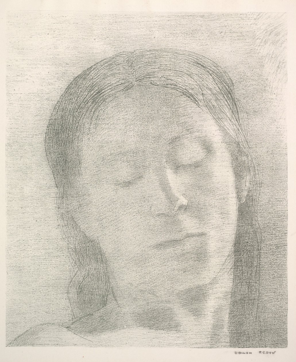 Lukkede øjne af Odilon Redon
