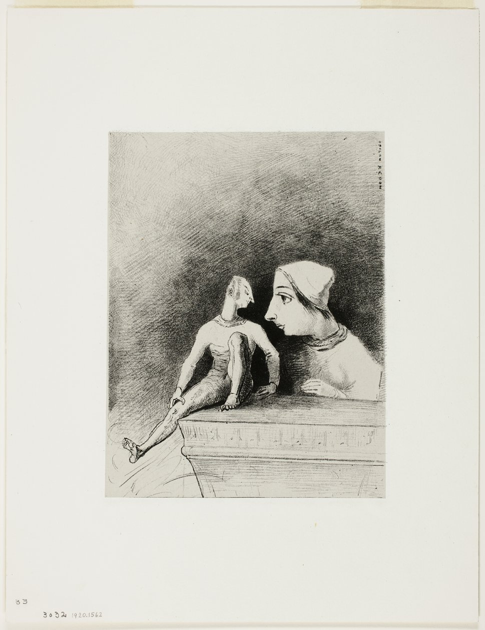 Felineness, tallerken syv fra In Dreams af Odilon Redon