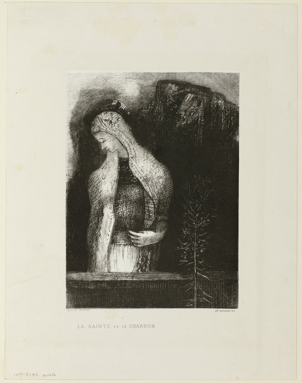 Kvinde Saint og Thistle af Odilon Redon