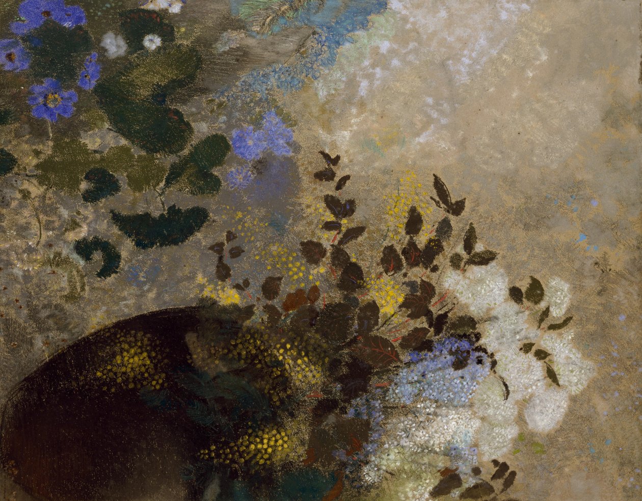 Flowers in a Black Vase, c.1909-10dani af Odilon Redon