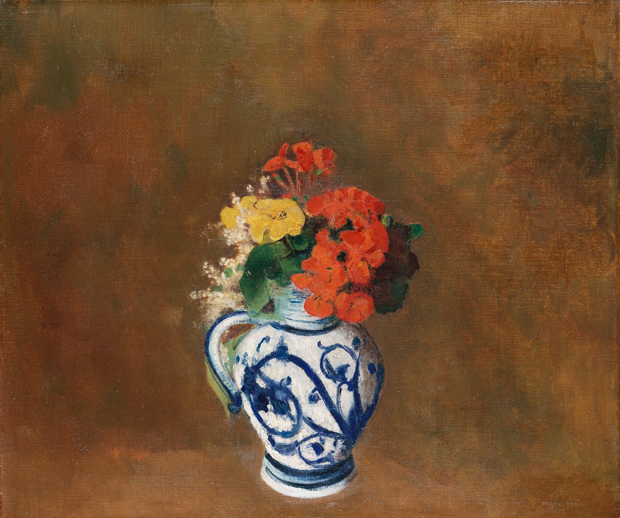 Blomster i en blå vase, ca. 1900 af Odilon Redon