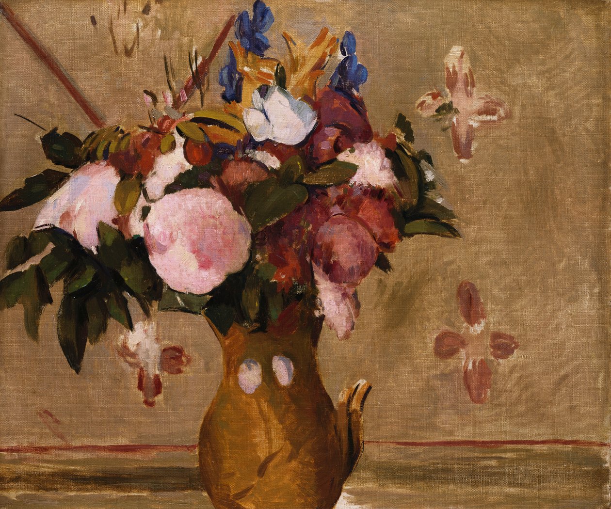 Blomster i en vase, kopi efter et maleri af Cezanne, ca. 1886 af Odilon Redon