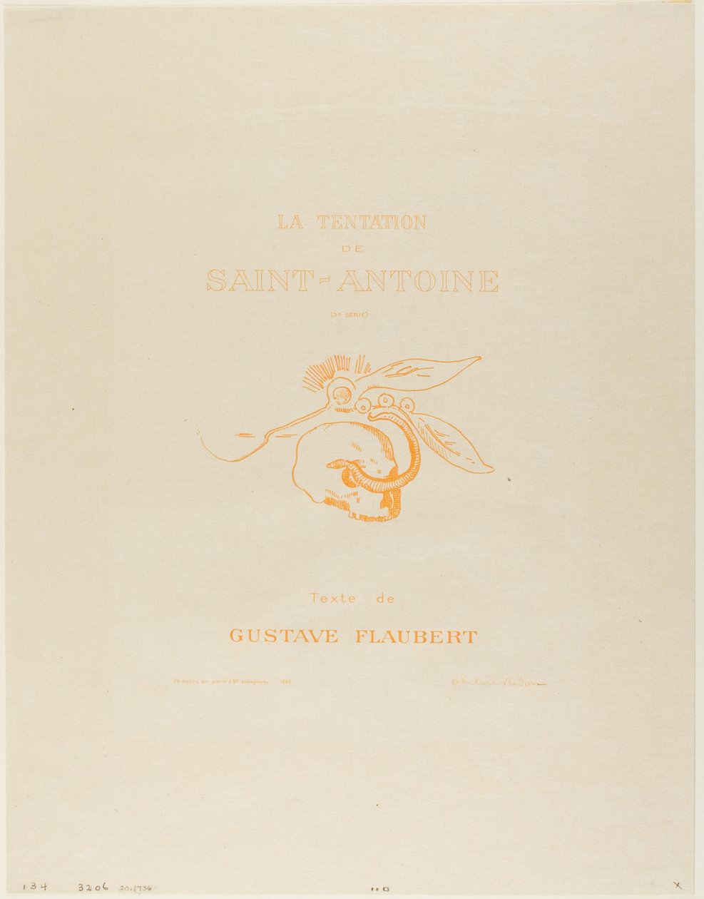 Frontispice/Titelplade til Tentation de St. Antoine af Odilon Redon