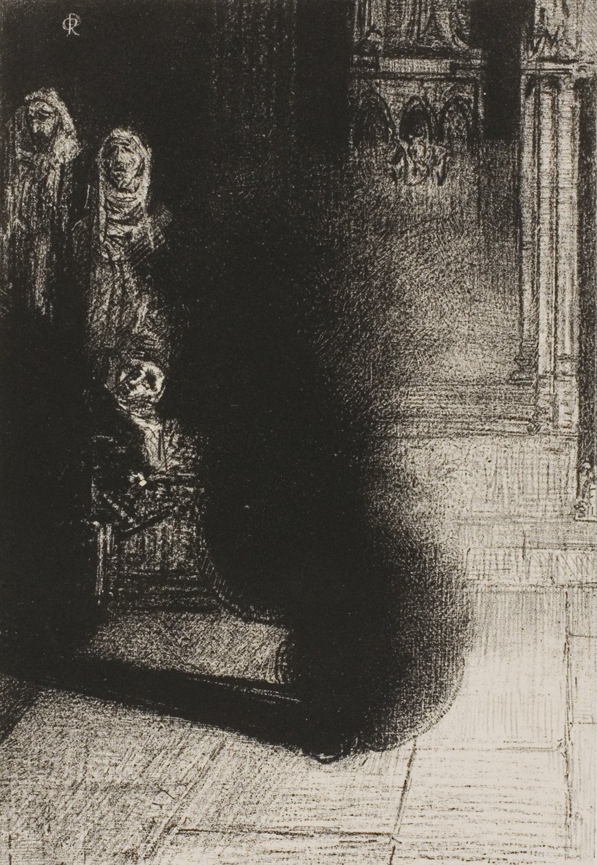 Frontispice til Les Flambeaux noirs af Emile Verhaeren af Odilon Redon