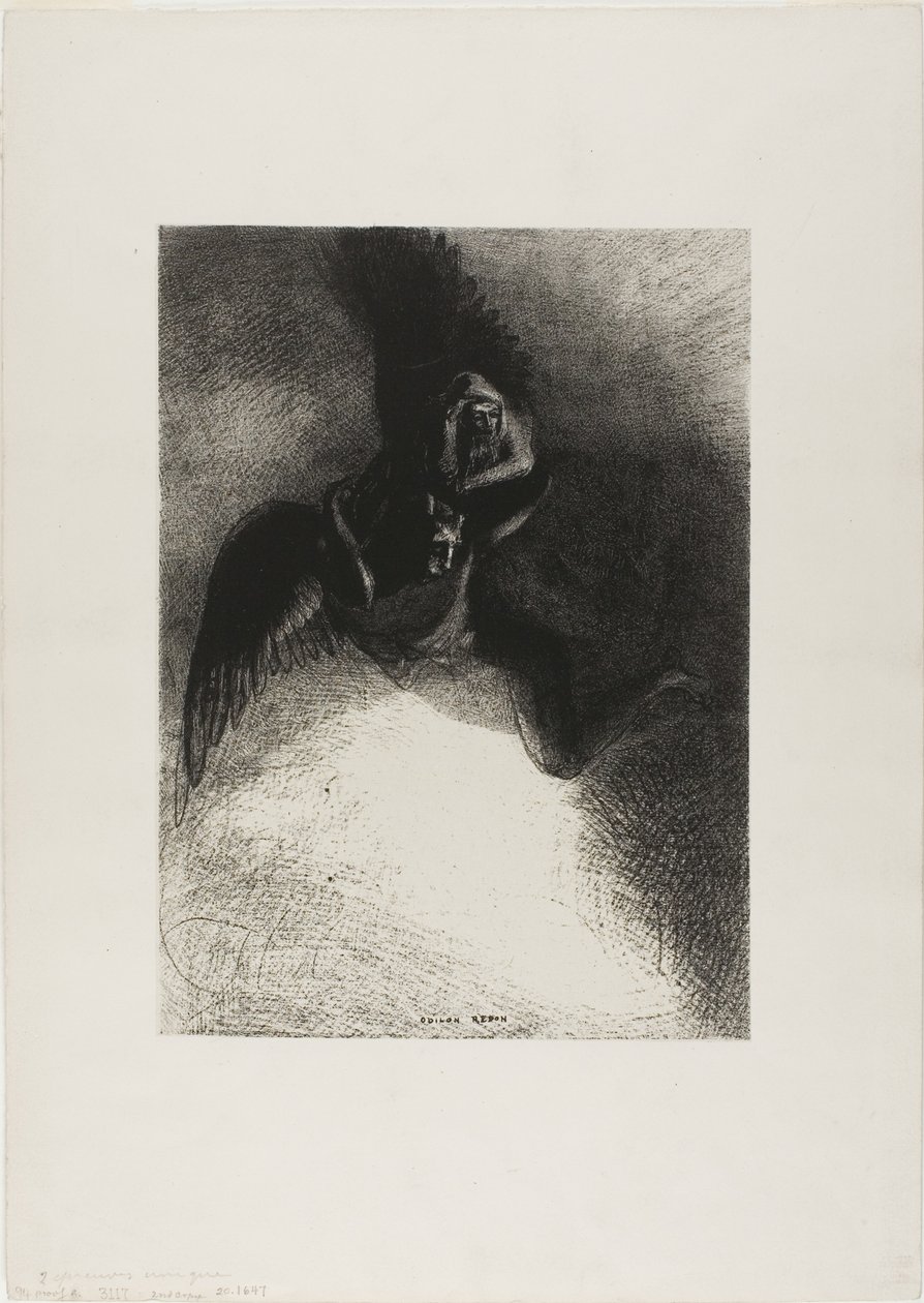 Frontispice til A Gustave Flaubert (Til Gustave Flaubert) af Odilon Redon
